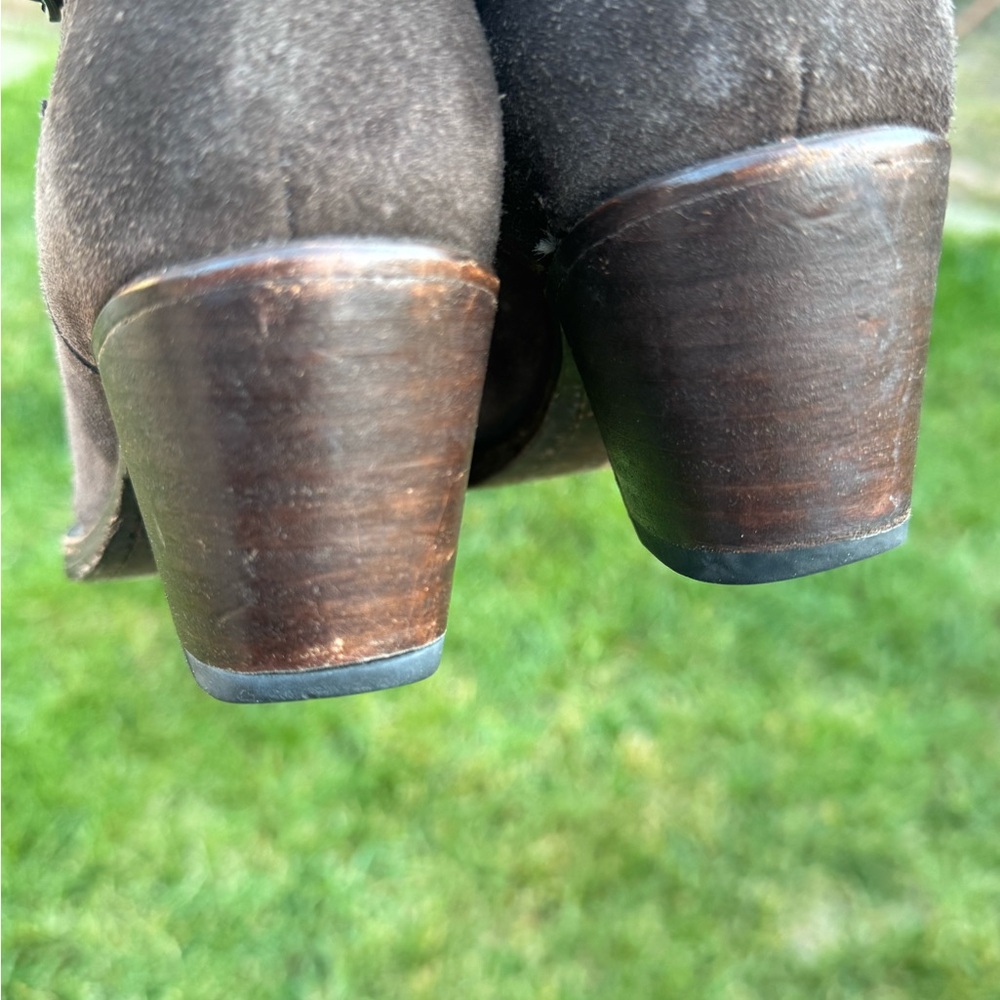 Suede Ankle Booties in Brown - Picture 5 of 16